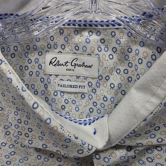 Robert Graham Shirt Mens 2XL Circle Print Tailored Fit Long Sleeve Button Down - Picture 2 of 10